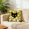 thumbnail image 6 of Uutvery Cats Patterns Pillow Covers 45x45cm， Soft Polyester Decorative Cushion Case with Hidden Zipper， for Sofa Bed Home Decor Living Room Bedroom, 6 of 6