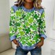 thumbnail image 1 of TaTaai 2026 Spring St Patrick Day Solid Color Top for Women Long Sleeve Patchwork Round Neck Casual Blouse Soft Comfy Shirt Daily Holiday Celebration Outfits Gift, 1 of 5