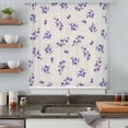 thumbnail image 5 of Purple Olive Leaves Sheer Curtains 54 Inches Long, Spring Pastoral Branches Plants Beige Light Filering Curtains, Breathable Simi Curtain Privacy Drapes for Kitchen Bathroom Small Window Treatment, 5 of 9