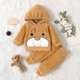 thumbnail image 5 of Conjunto De Dos Piezas Para Bebé, Niño Y Niña, Expresión De Oso De Peluche, Bordado, Con Capucha, Manga Larga, Pantalones Odeerbi LM103-11131, 5 of 8