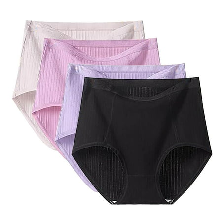 Ukumplol Womens Briefs Womens Underwear Underpants for Women 4 Women s Plus Size Briefs High Waisted Briefs Ladies Underwear Full Coverage Underwear Multipack Womens Panties Black XL