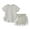 Gray, variant on KYAIGUO Toddler Baby Girls Summer Solid Color Shorts Set Outfits Ruffle Short Sleeve T-Shirts and Drawstring Shorts Set for 9M-7Y