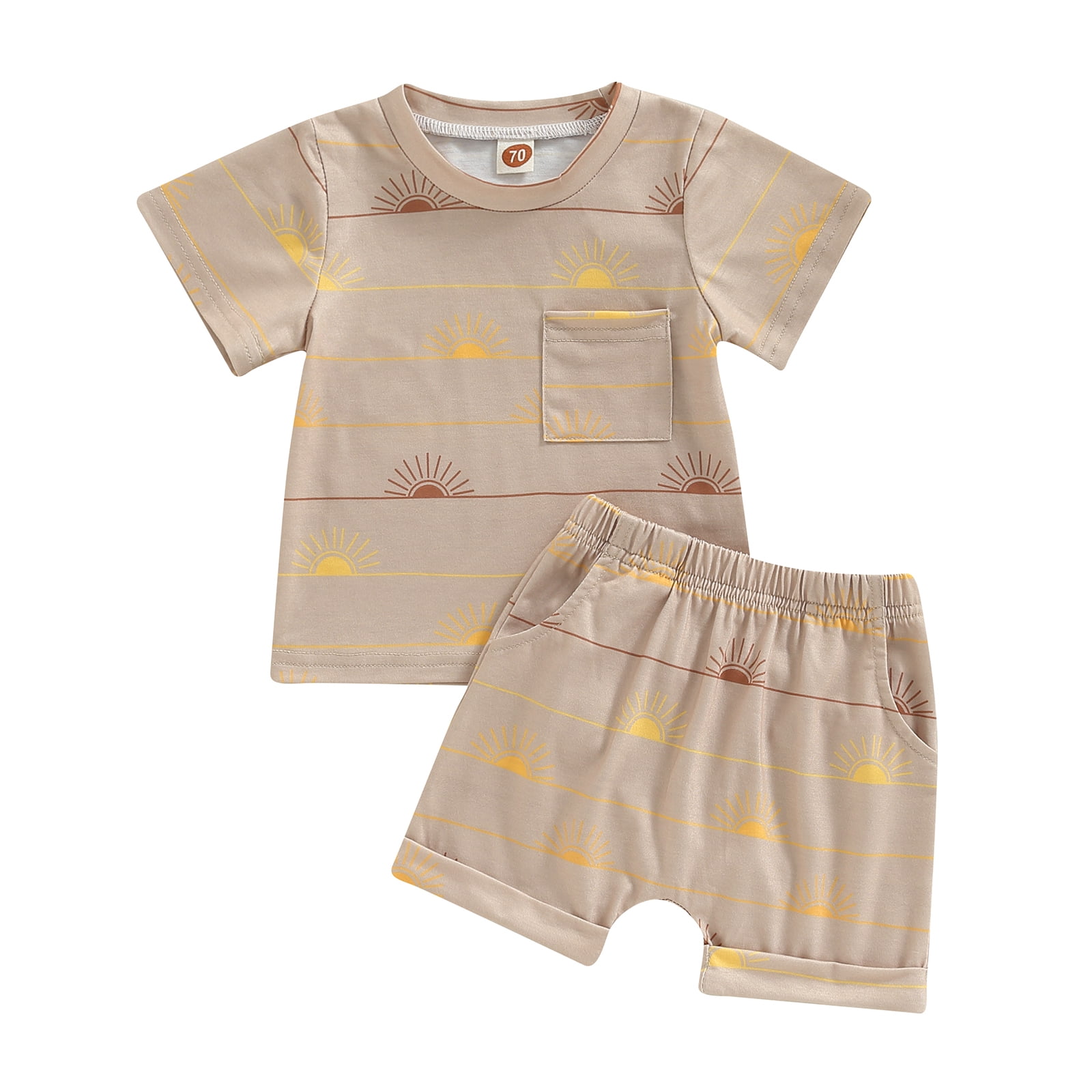 Sunisery Newborn Baby Boy Shorts Outfit Short Sleeve Sunshine T Shirt