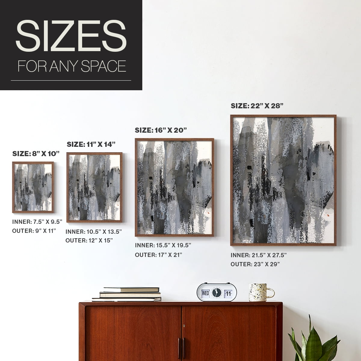 Loft Pastel III Framed Print in Brown Solid Wood Framed Print No Nail Hanging