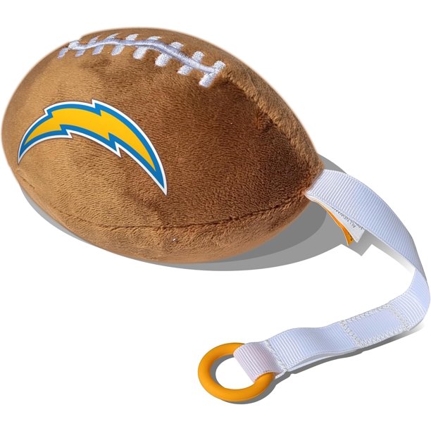 Los Angeles Chargers - Soporte para chupete de fútbol de felpa de , con licencia oficial de la NFL, juguete de felpa suave y soporte para chupete, se adapta a cualquier chupete, accesorio para