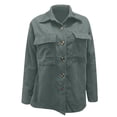 thumbnail image 6 of Evdexr Womens Corduroy Jacket Button Down Long Sleeve Collared Shirt 2026 Winter Casual Office Coats Relaxed Fit Open Front Tops with Pocket S, 6 of 6