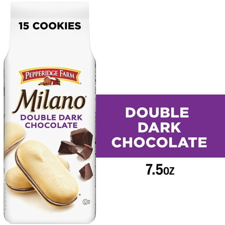 Pepperidge Farm Milano Double Dark Chocolate Cookies, 7.5 oz Bag (15 Cookies)