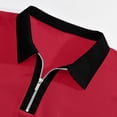 thumbnail image 6 of COSFO Red Polo Shirt Men Casual Short Sleeve Golf Shirts Classic Fit Pullover with Pocket Collared Quarter Zip Tops, 6 of 9