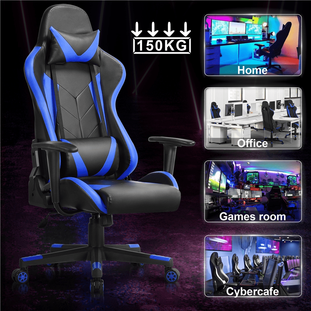 SmileMart Adjustable Ergonomic Swivel Gaming Chair with Footrest