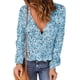 thumbnail image 1 of Blusa Túnica, Dobladillo Con Volantes, Suelta, Otoño, Camisa Fluida, Manga Larga, Cuello En V, Floral Para Dama Para Ir De Compras ANGGREK No, 1 of 5