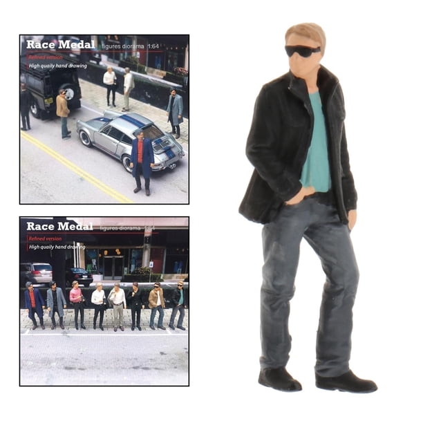 Diorama pintado 1/64 Yotijar chaqueta negra personajes muñeca