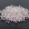 thumbnail image 1 of 120 chinchetas con cabezas de plástico y puntas de acero para tablón de anuncios o mapa de corcho, transparente, oro rosa, 1 of 5