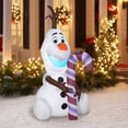 thumbnail image 2 of Airblown Inflatables 5 Foot Christmas Sitting Olaf Holding Candy Cane Disney, 2 of 6
