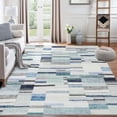 thumbnail image 1 of Runner Rug Washable Checkered  Rugs for Living Room Bedroom Kitchen Hallway Entryway Laundry Contemporary Abstract Rug Modern Geometric Rug Low Pile Office Rug Non Slip Blue, 1 of 9