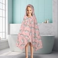 thumbnail image 6 of Pink Cartoon Winged Unicorn Floral Pattern Hooded Bath Towel，50"x30" for Ages 3 To 12 Kids, Quick Dry Lightweight Soft Microfiber Hood Beach Towel Cover Up for Kids, 6 of 7