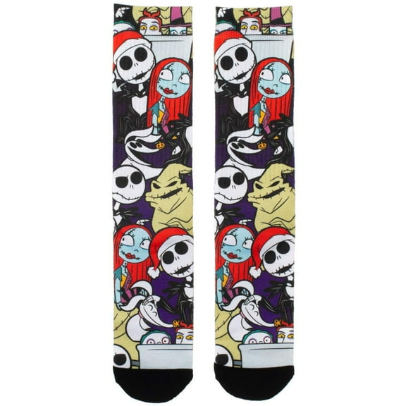Disney Nightmare Before Christmas Jack Sally Oogie Boogie Character Sublimated Crew Sock