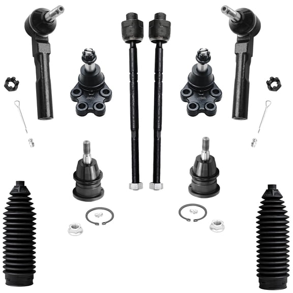 Detroit Axle - 10pc 2WD Front Suspension Kit for 1999-2006 Chevrolet Silverado GMC Sierra 1500 Lower Upper Ball Joints Inner Outer Tie Rods Boots 1999 2000 2001 2002 2003 2004 2005 2006 Replacement
