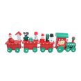 thumbnail image 2 of Mini Four-section Wooden Train Creative Train Toy Desktop Ornament Colorful Painted Christmas Cartoon Train Kids Table Window Decoration Supplies, 2 of 9