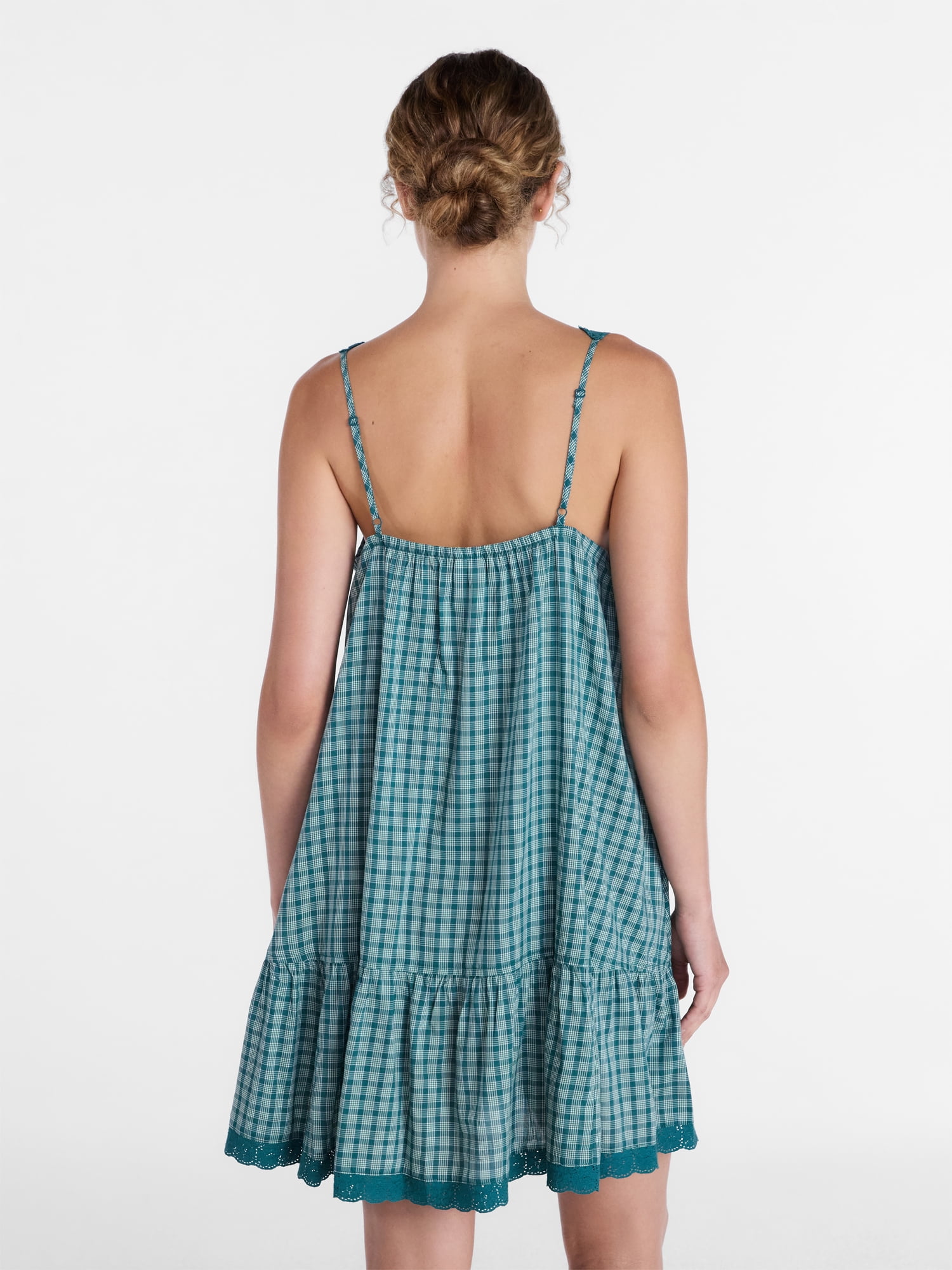 Joyspun Women’s V-Neck Woven Sleep Chemise, Sizes XS-3X