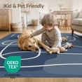 thumbnail image 4 of ODIKA 4'x6' Navy Blue Abstract Line Washable Area Rug Modern Geometric With Flowing Lines And Artistic Flair for Bedroom, Reading Nook, Pet Friendly & Non-Shedding, 4 of 7