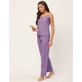 thumbnail image 2 of Moomaya Sleepwear, Spaghetti Strap Top Pajama Set, Chic Cami Pant Pjs Night Suit For Women'S, 2 of 9