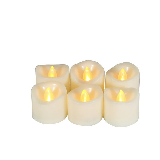Candle Choice 6 Piece Realistic Flameless Votive Candles with 6 ...