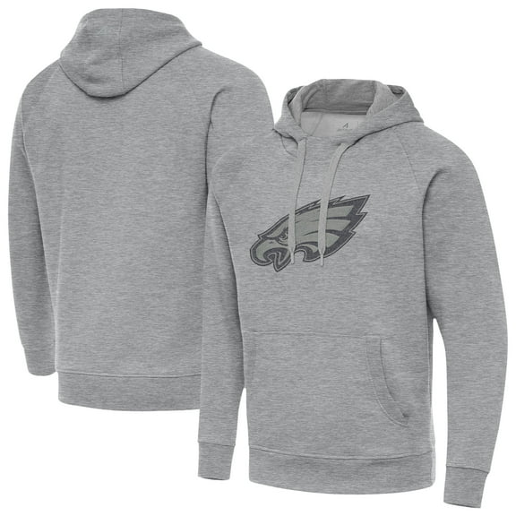Men's Antigua Heather Gray Philadelphia Eagles Victory Hoodie