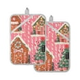 thumbnail image 7 of Yayeee Pot Holders Kitchen Heat Resistant with Pocket 7"x9.8" Cotton Oven Cooking Hot Pads, Brown Gingerbread Houses, 7 of 7