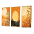 thumbnail image 3 of Designart "Golden Sunset Painting Orange Meadows I" Meadow Framed Wall Art Set Of 3 - Gold Traditional Frame Gallery Wall Set For Home Decor, 3 of 6