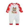 thumbnail image 4 of Miyanuby Family Christmas Pjs Matching Sets Reindeer Santa Print Tops and Snowflake Pants Holiday Xmas Sleepwear Pajamas for Family, 4 of 9