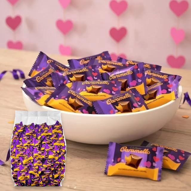 Cadburry Caramello Miniatures Tray (72 Pc) Creamy Caramel & Smooth Milk Chocolate 2 Lb/Bulk/Bag , Individually Wrapped Snack Bites, Perfect for Gifting & Treats
