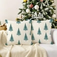 thumbnail image 4 of Christmas Tree Pillow Covers 20x20 Inch Set of 2 Xmas Winter Decorative Throw Pillow Cover White Trees Decoration Holiday Farmhouse Pillow Case for Home Sofa Christmas Decor Red, 4 of 6