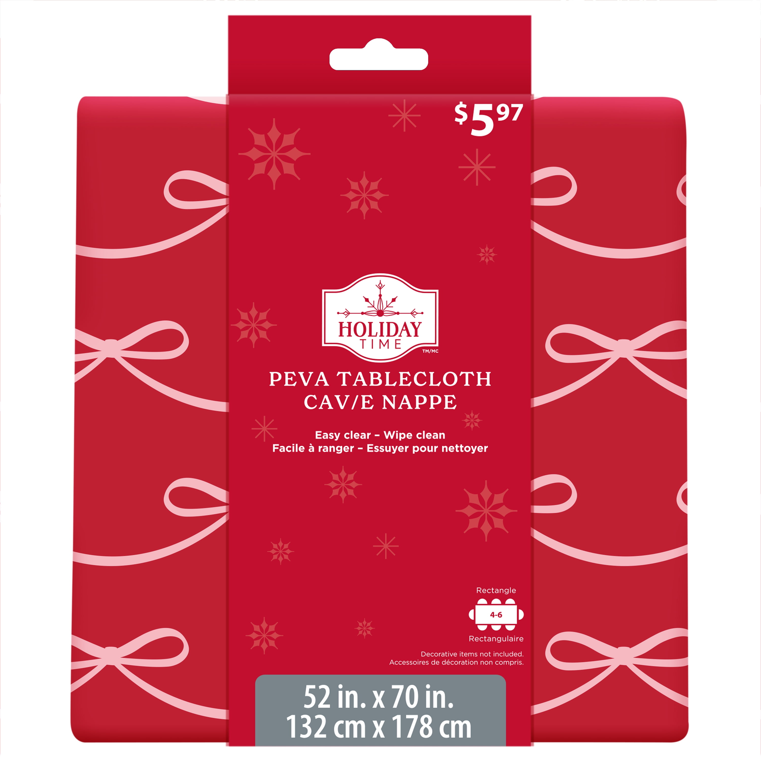 Holiday Time PEVA tablecloth 52x70