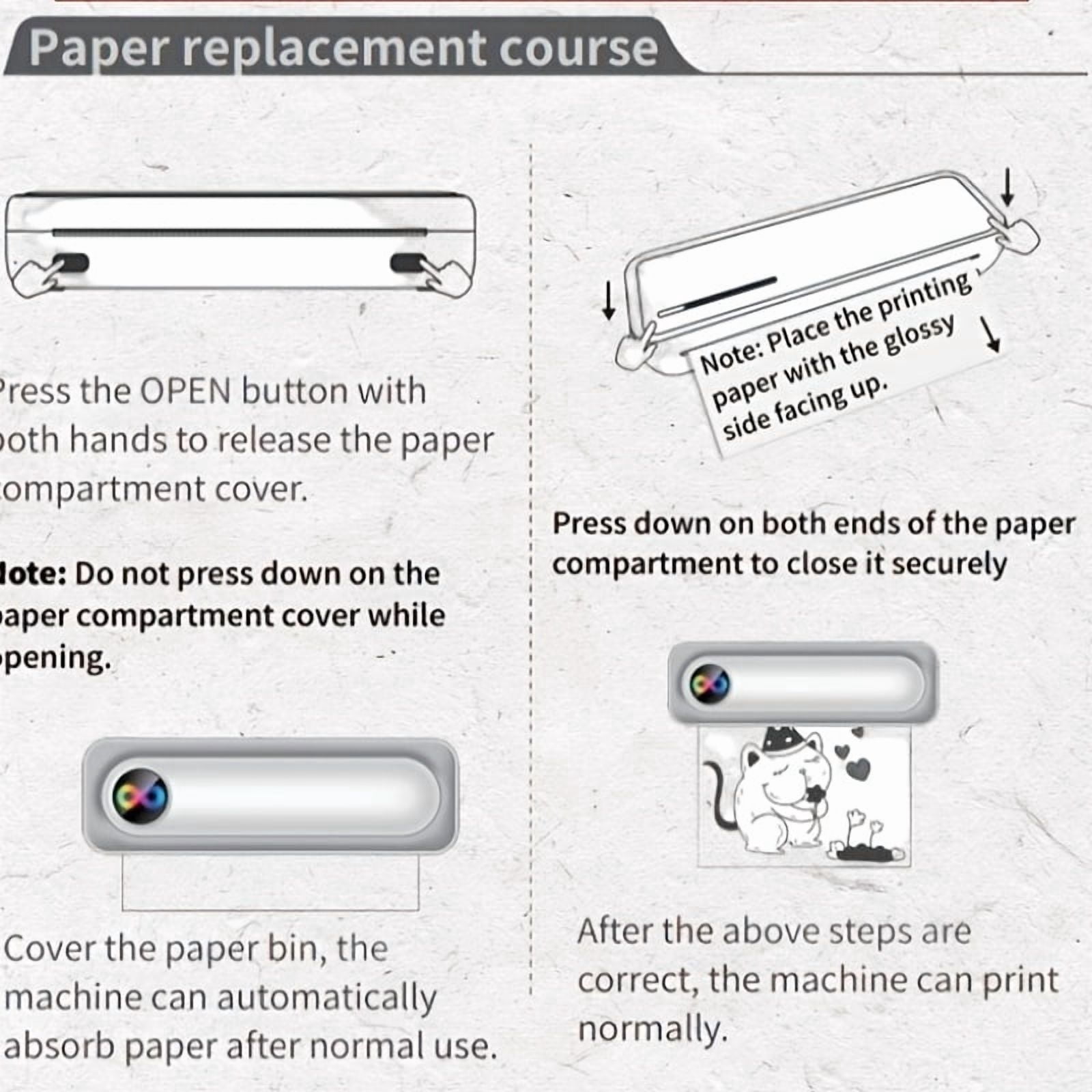 A4 Portable Ink Free Thermal Printer Multifunctional Printer for Tattoo Printing