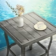 thumbnail image 2 of HAPPATIO 5 Piece Aluminum Outdoor Patio Furniture Set, Patio Chairs with Ottomans and Side Table, Balcony Furniture, Patio Conversation Set for Porch Garden (Gray), 2 of 7