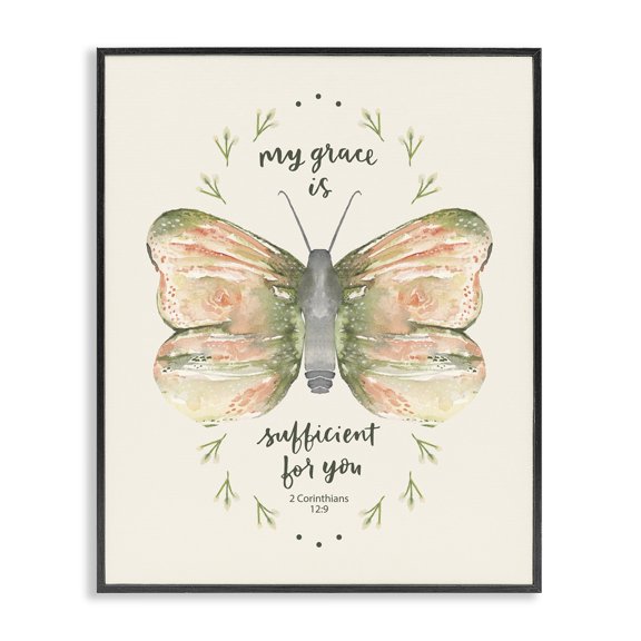 Stupell Industries Floral Corinthians Verse Animals Painting Black Framed Art Print Wall Art, 11 x 14