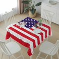 thumbnail image 6 of American Flag Table Cloth Waterproof Tablecloths, Retro Rustic Stars And Stripes US Flag Tablecloth Dining Table Cover for Kitchen Party Tabletop Outdoor, Square Tablecloth 60x60 Inch, 6 of 9