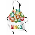thumbnail image 1 of Bingo Apron, Lottery Game Illustration Colorful Balls with Various Number and Bingo Lettering, Unisex Kitchen Bib with Adjustable Neck for Cooking Gardening, Adult Size, Multicolor, by Ambesonne, 1 of 4