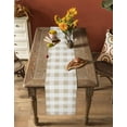 thumbnail image 4 of Beige Plaid Table Runner Spring Summer Farmhouse Buffalo Checkered Tablerunners 13 x 48 Inch, Table Decorations Tabletop Scarf for Summer Gathering Holiday Farmhouse Kitchen Dining Decor, 4 of 6