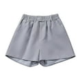 thumbnail image 3 of Women's Casual Shorts Summer Comfortable Vacation Elastic Waist Stylish Solid Color Button Detail Lightweight Breathable Straight Leg Corduroy Pants Womens Women Pants Casual Women Elastic Waist Pants, 3 of 5