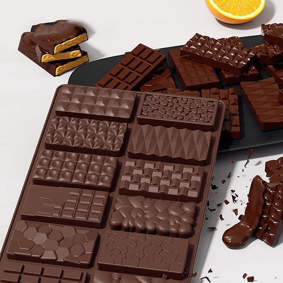Assorted Chocolate Bar Mold Non-Stick Easy Release Protein Bar Baking Tray Multi-Shape Food Grade Silicone Mould for DIY Kitchen Candy Making