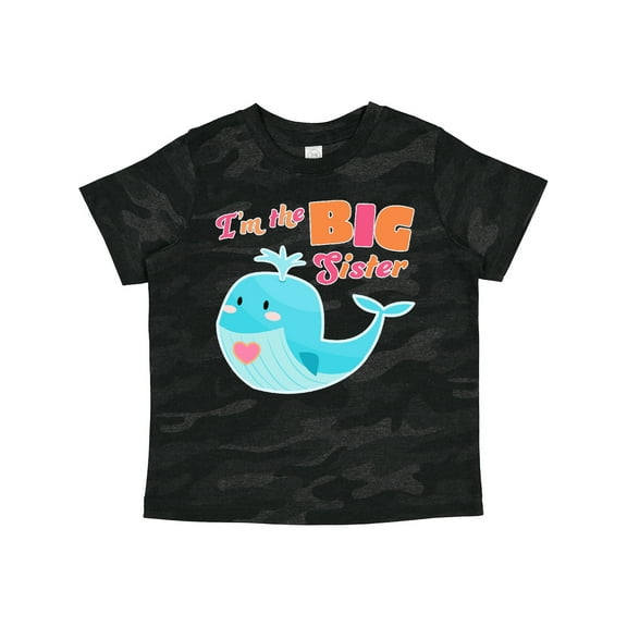 Inktastic I'm the Big Sister Cute Whale with Heart Girls Toddler T-Shirt