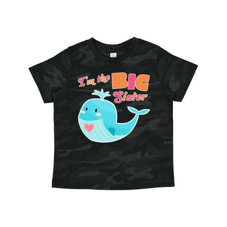 

Inktastic I m the Big Sister- Cute Whale with Heart Gift Toddler Toddler Girl T-Shirt