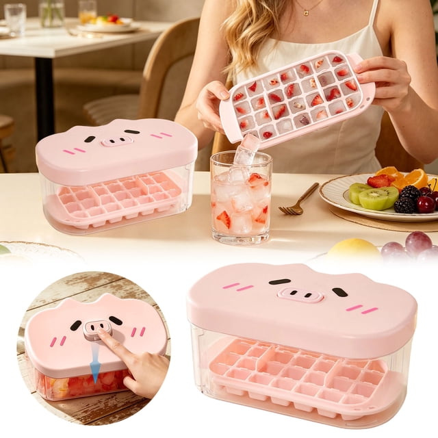 Tong Cute Push For Shaped Easy Release Silicone Ice Tray For Kids And Parties Reusable Kitchen Gadget