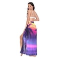 thumbnail image 3 of FORMRS Womens Long Sarong Beach Wrap Semi-Sheer Bikini Skirt Bathing Swimsuit Cover Up, Pink Digital Art, 3 of 7