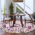 thumbnail image 4 of Round Area Rug 8 Ft, Watercolor Floral Washable Non-Slip Circle Carpet for Living Room/Bedroom, Spring Lavender Daisy Butterflies Pink Collection Low-Profile Large Area Rugs for Indoor, 4 of 7