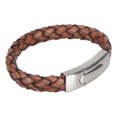 thumbnail image 3 of Pulsera de cuero tejida vintage para hombre, pulsera trenzada con cierre magnético, 3 of 14