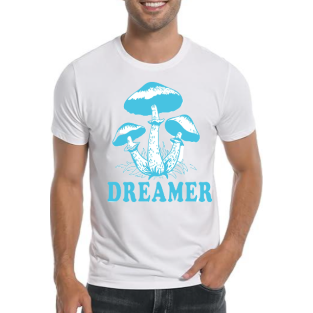 Dreamer Mushroom Graphic Tee - Women’s Casual Round Neck Short Sleeve Shirt, Breathable & Comfortable for all Seasons, Perfect Gift for Nature Lovers