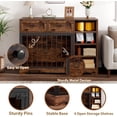 thumbnail image 4 of Garvee 47" Wooden Dog Crate Furniture with 2 Drawers & 4 Shelves, Large Heavy-Duty Indoor Dog Kennel, Decorative Dog Crate End Table with Storage for Living Room & Bedroom, Brown, 4 of 7