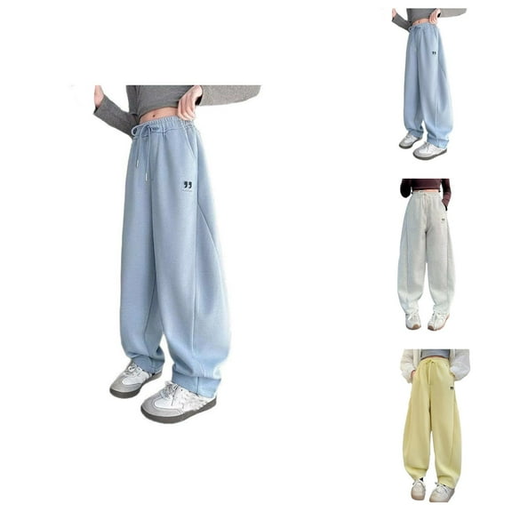 Pants for Girls Casual Pants for Girls Comfortable Joggers Drawstring Elastic Waist Casual Active Bottoms for Ages 8 to 14 Years